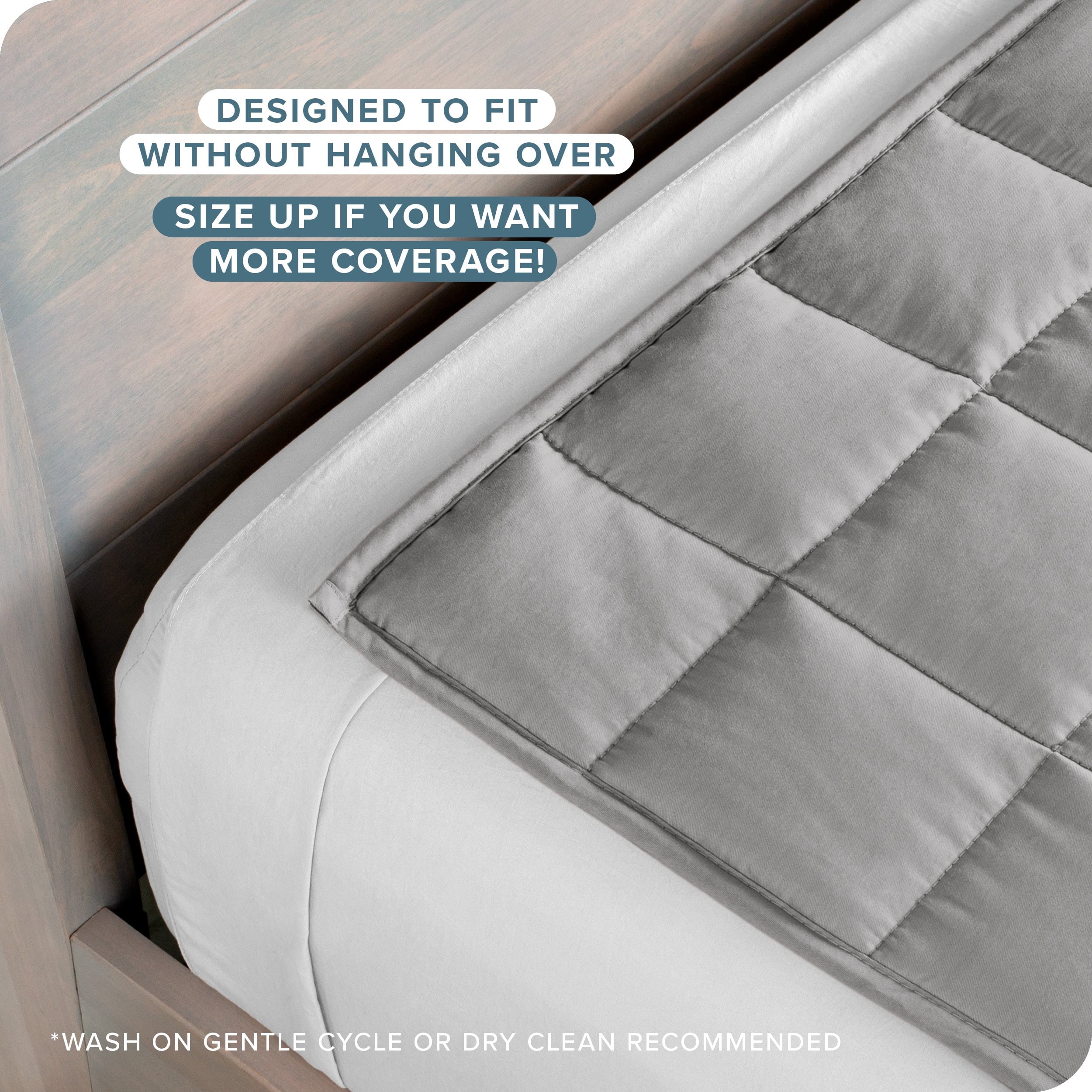 Bare Home 17 lbs Weighted Blanket for Adults - 60" x 80" - 210tc Twill Cotton, Light Gray