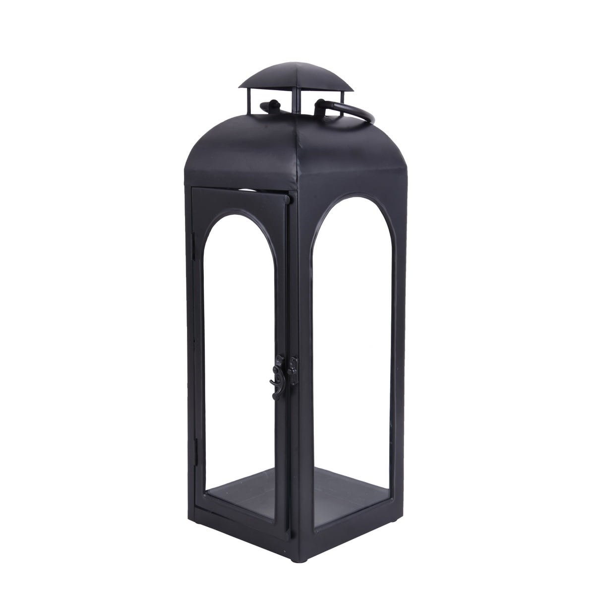 Better Homes & Gardens Black Metal Lantern Candle Holder, 18", Medium