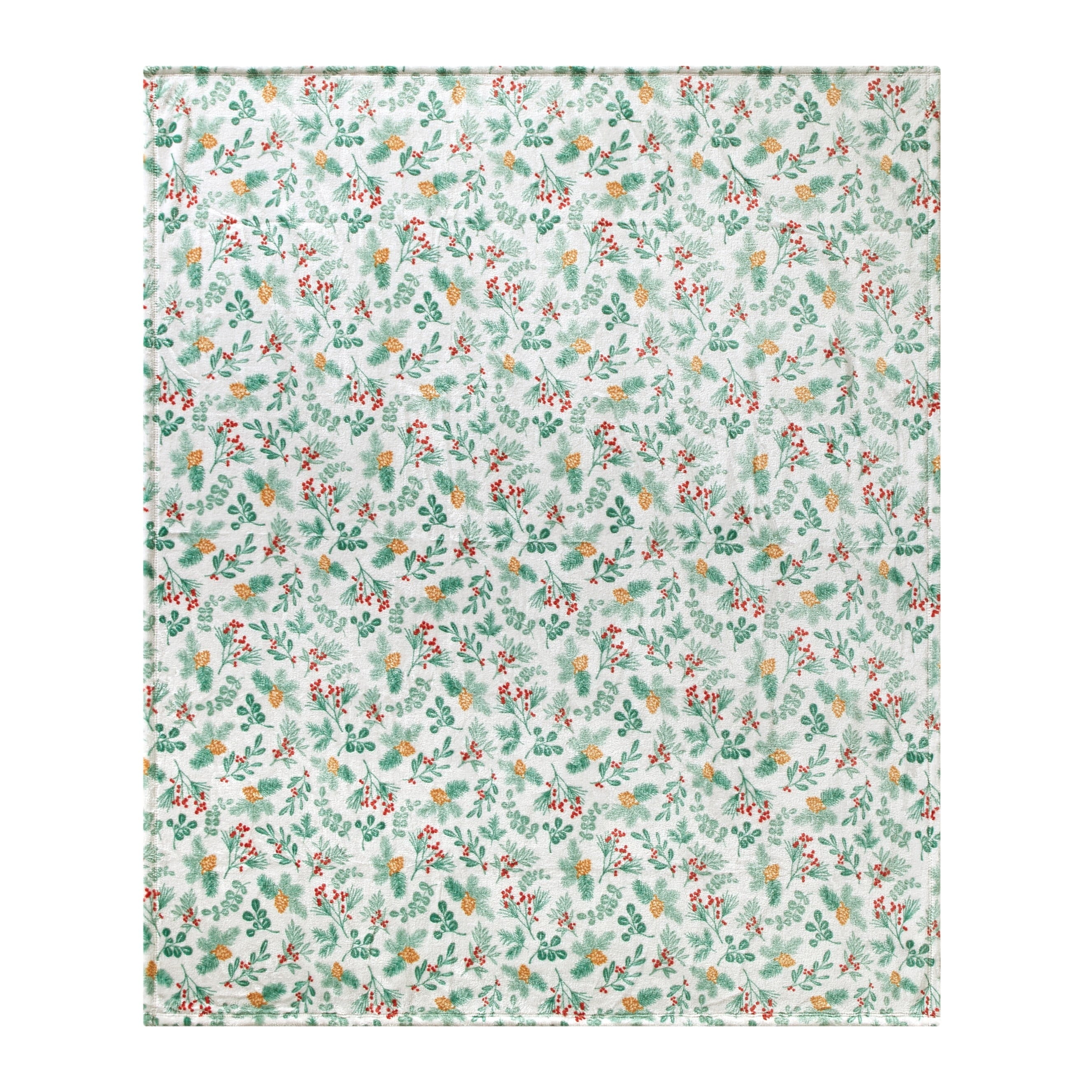 Holiday Time Cozy Christmas Plush Evergreen Throw Blanket, Standard Size, All Ages