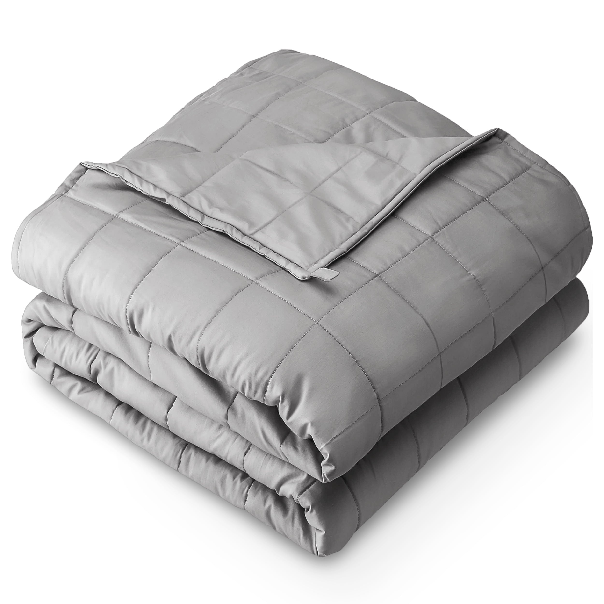 Bare Home 17 lbs Weighted Blanket for Adults - 60" x 80" - 210tc Twill Cotton, Light Gray