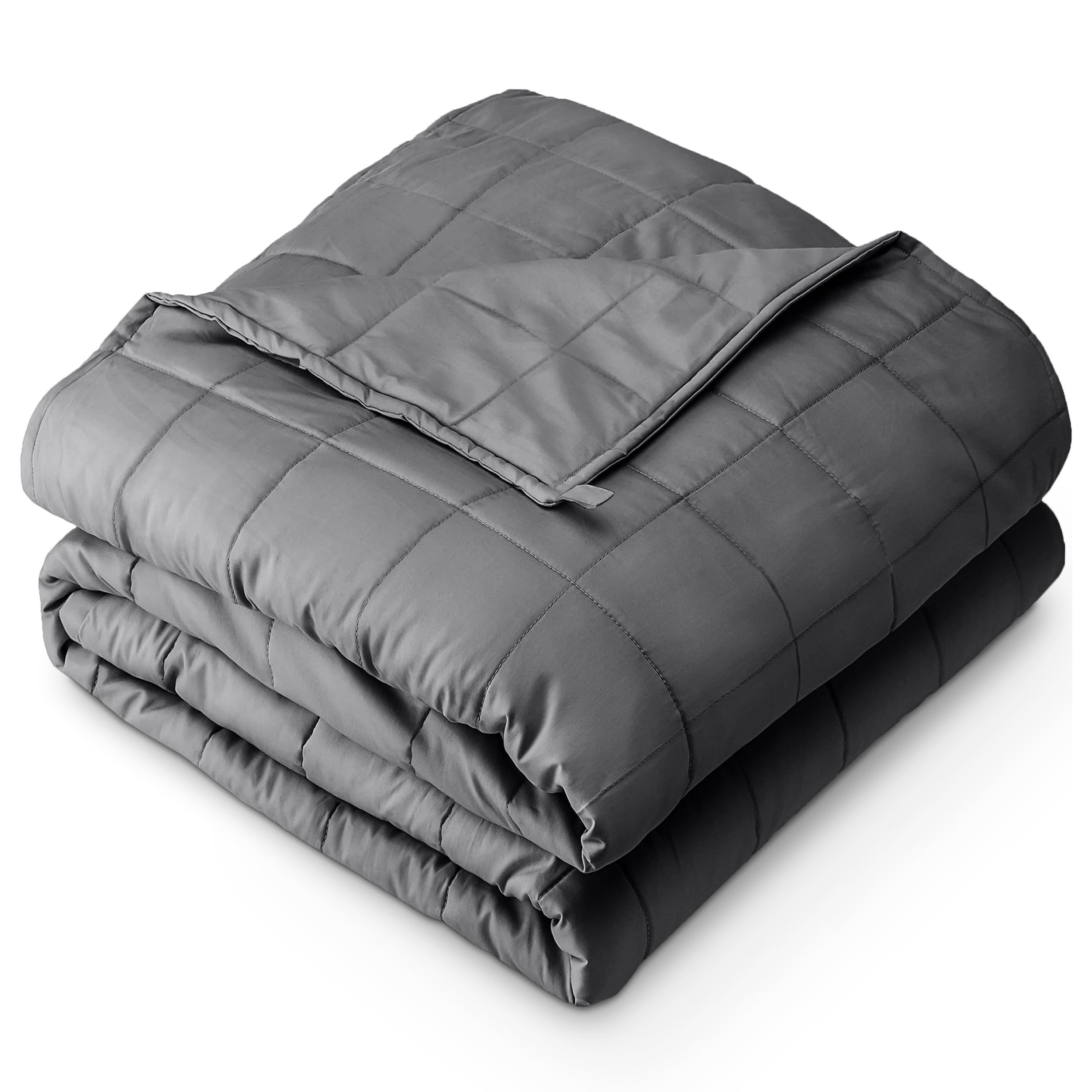 Bare Home 17 lbs Weighted Blanket for Adults - 60" x 80" - 210tc Twill Cotton, Light Gray