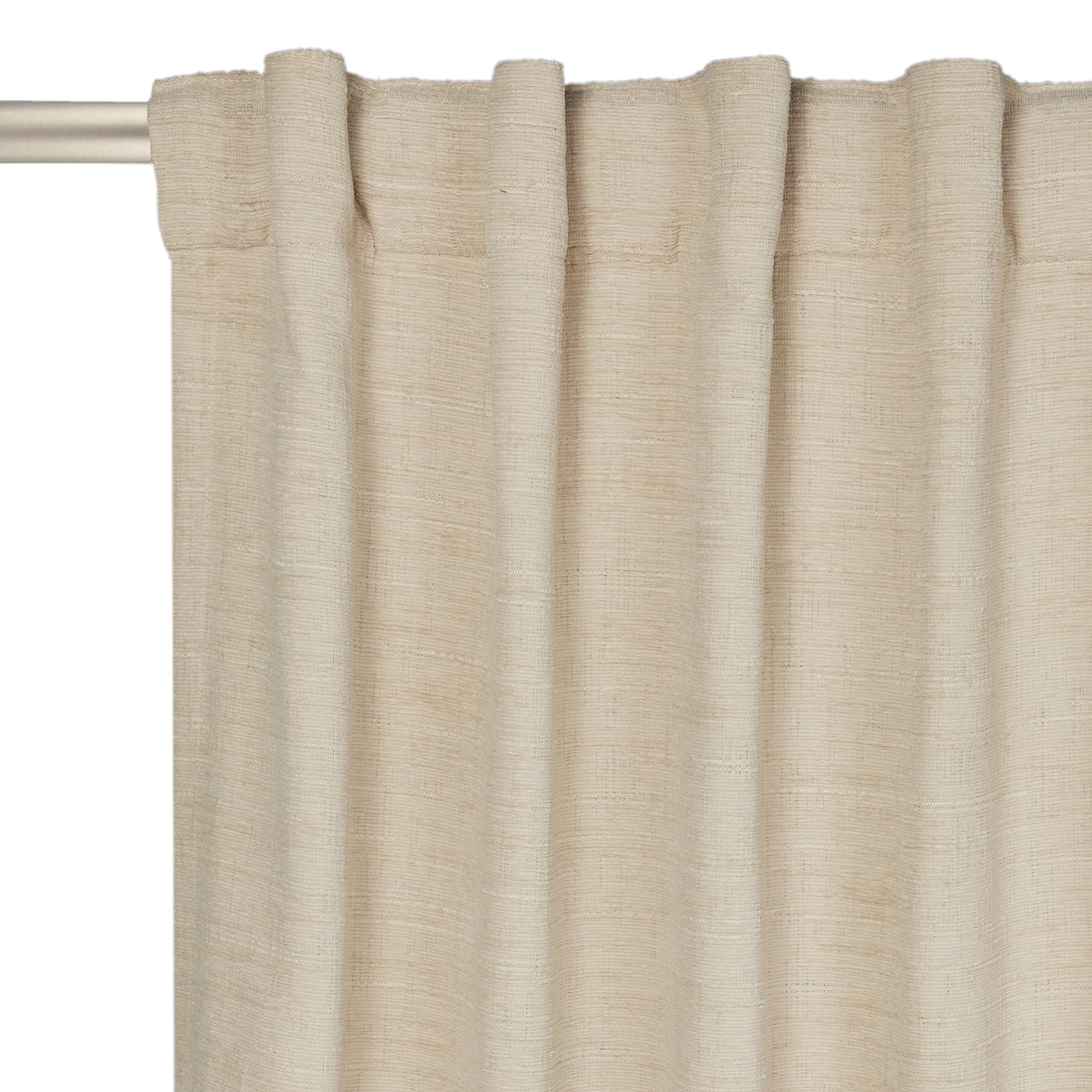 Better Homes & Gardens Textured Solid Chenille Blackout Single Curtain Panel, Ivory, 50"W x 84"L