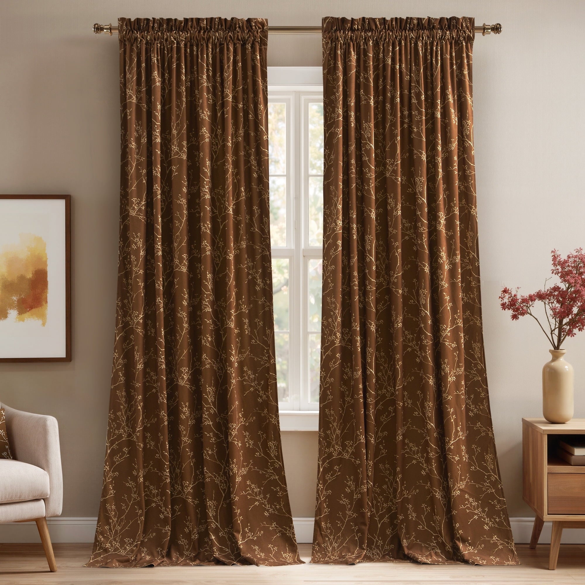 NICETOWN Christmas Velvet Curtains for Living Room 84 inch Length 2 Panels Set, Rod Pocket Thermal Insulated Drapes Room Darkening Retro Window Treatments, Olive Green