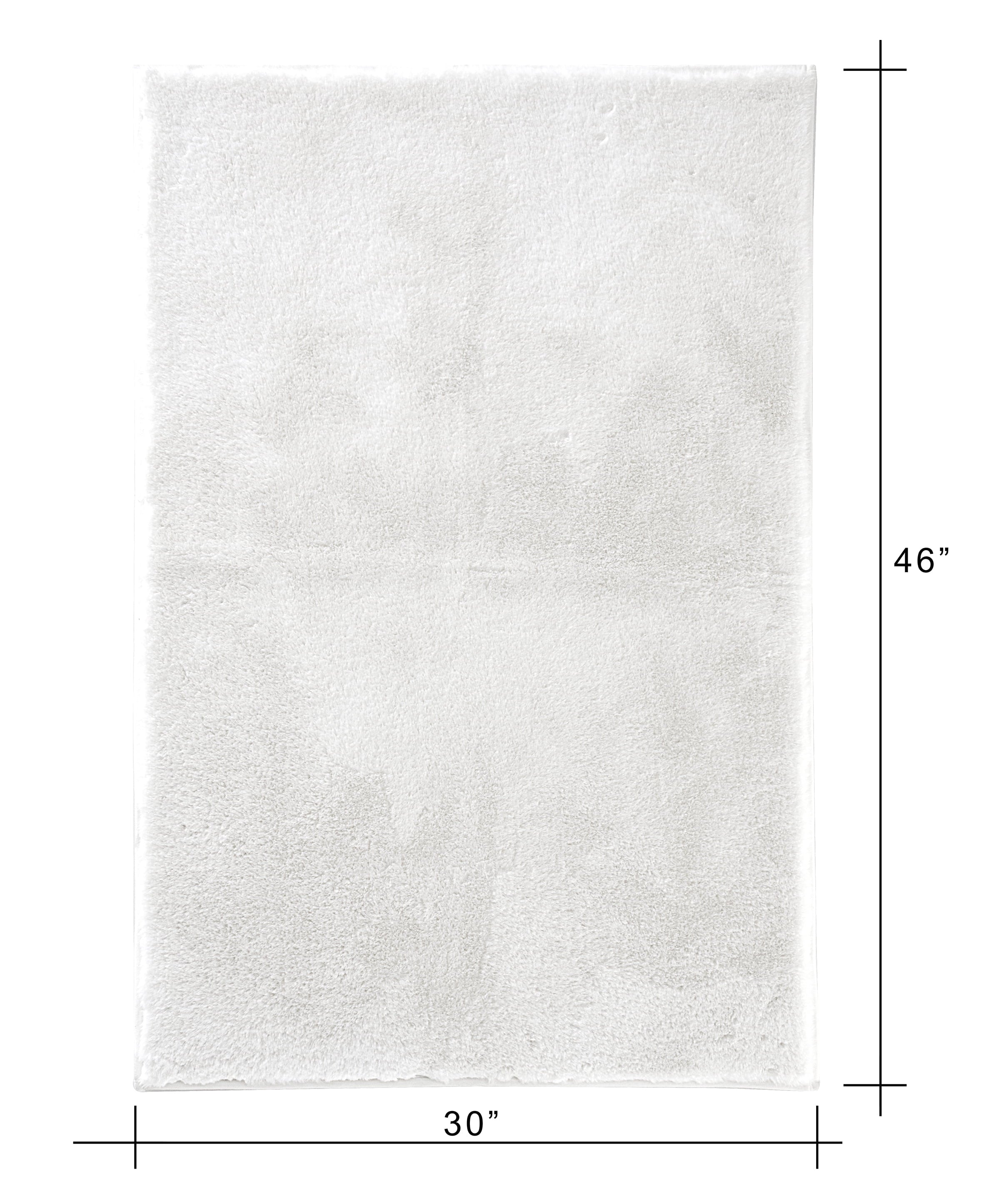 Mainstays Solid Soft Rabbit Faux Fur Area Rug Ivory,30x46"