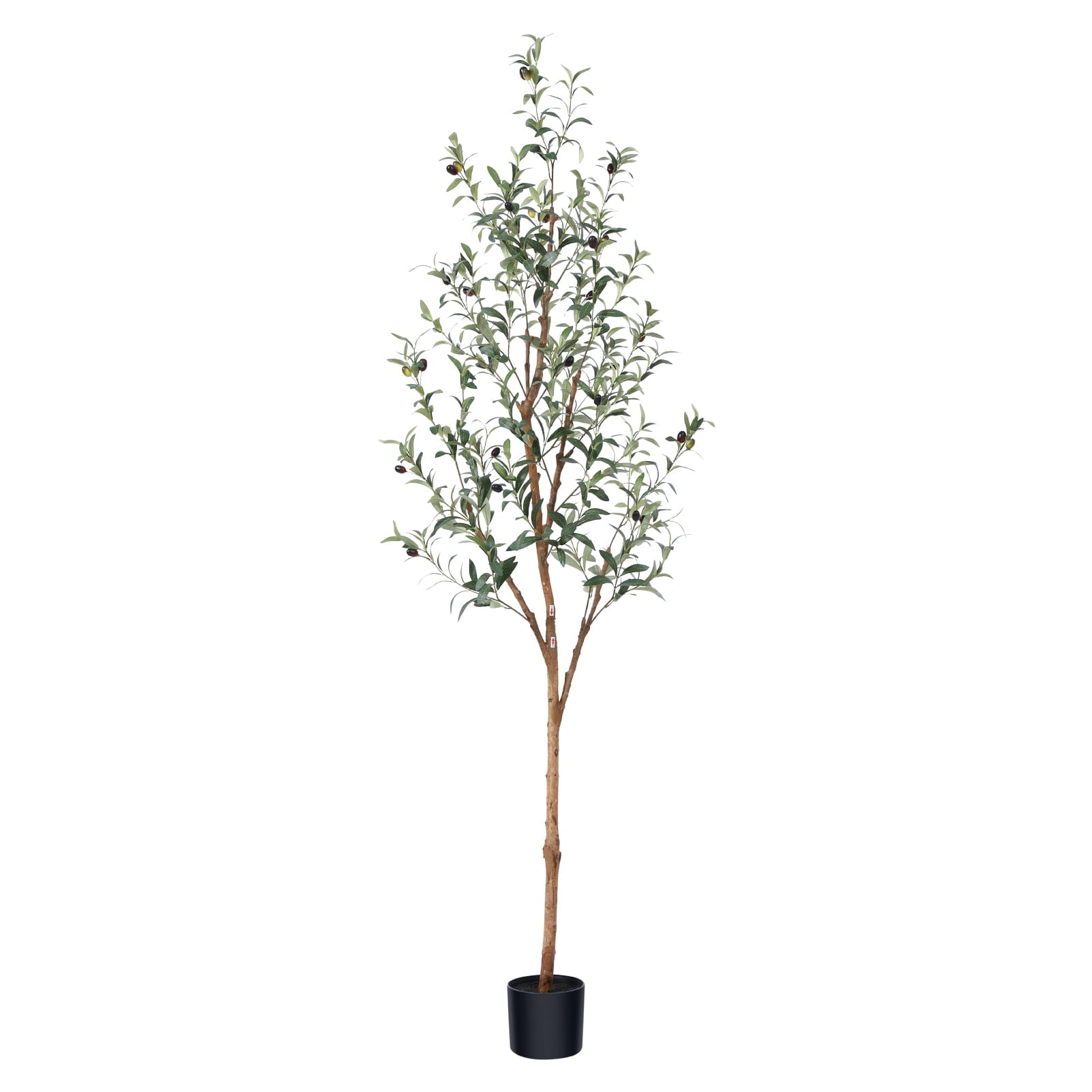 DR.Planzen 6ft Artificial Olive Tree Indoor, Tall Faux Olive Tree, Artificial Plants with Natural Wood Trunk and Lifelike Fruits for Home Office Decor