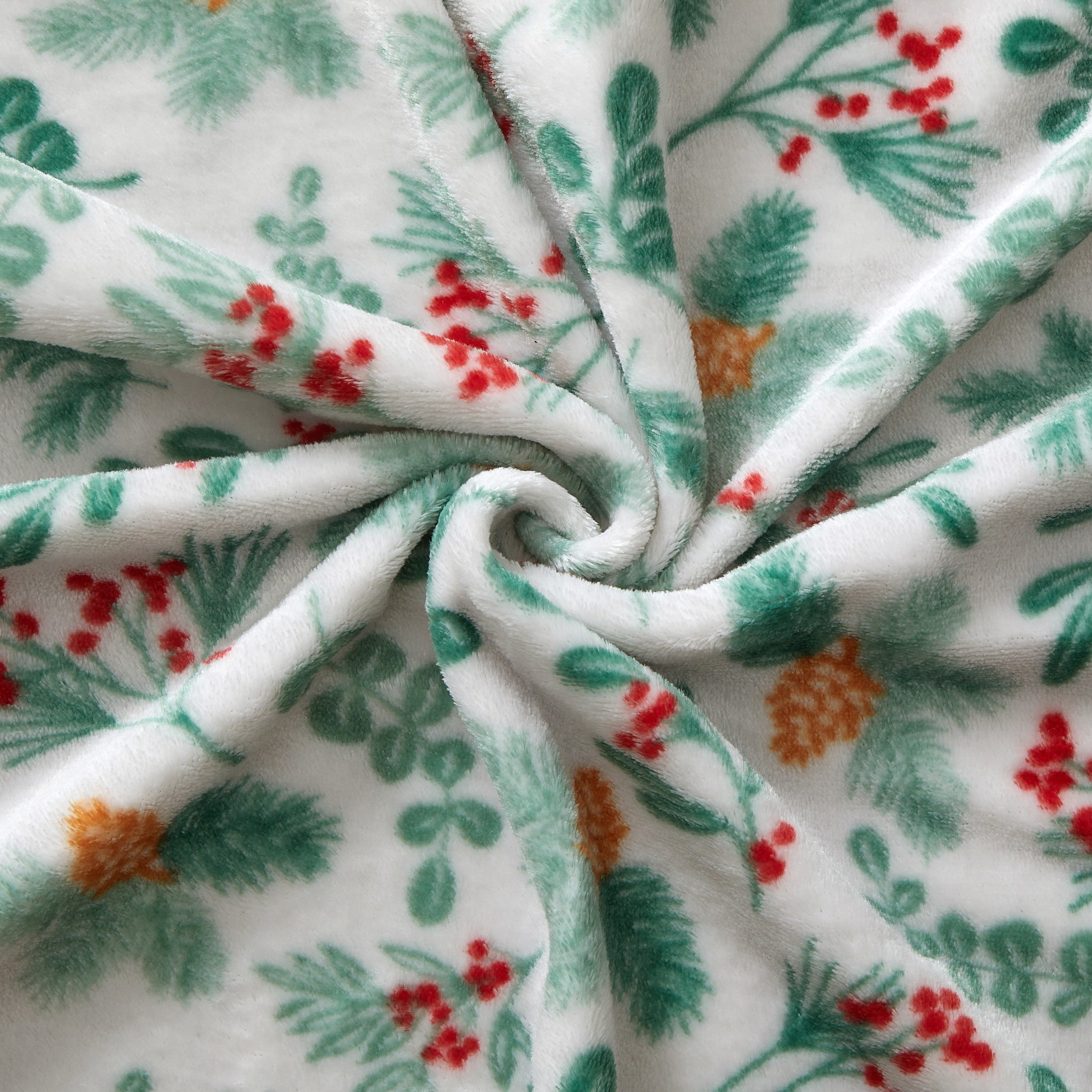 Holiday Time Cozy Christmas Plush Evergreen Throw Blanket, Standard Size, All Ages