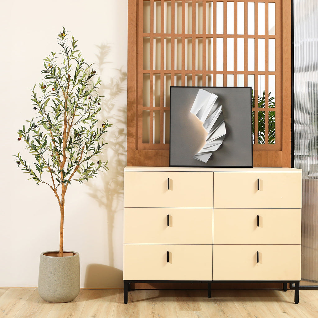 DR.Planzen 6ft Artificial Olive Tree Indoor, Tall Faux Olive Tree, Artificial Plants with Natural Wood Trunk and Lifelike Fruits for Home Office Decor